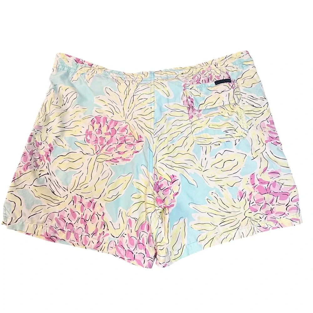 Lilly Pulitzer Mens Capri Trunk Swim‎ Shorts mens medium yellow floral print